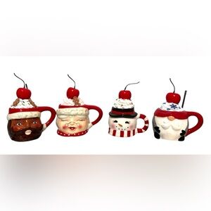 Mini Christmas Faux Whipped Cream Hot Cocoa or Coffee Mug: Santa Gnome Snowman
